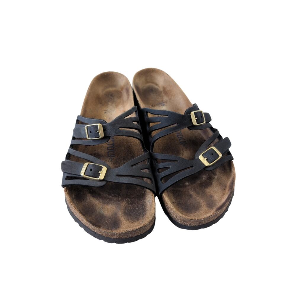 Birkenstock Granada Sandals in Black Birkibuck Size 39